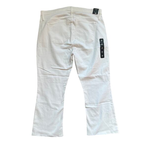J. Crew White Mid Rise Flare Crop Jeans Raw Hem Plus size 35 NEW Tags Preppy - Picture 9 of 10